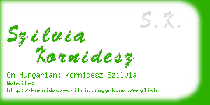 szilvia kornidesz business card